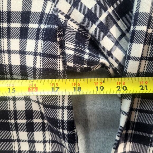 Chaps Flannel Sweater Large Womens Quarter Zip Plaid Chest Pocket Lightweight - Picture 7 of 8